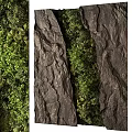 Indoor Natural Green Plant Wall Design With Rock Accents And Lush Foliage Decoration
