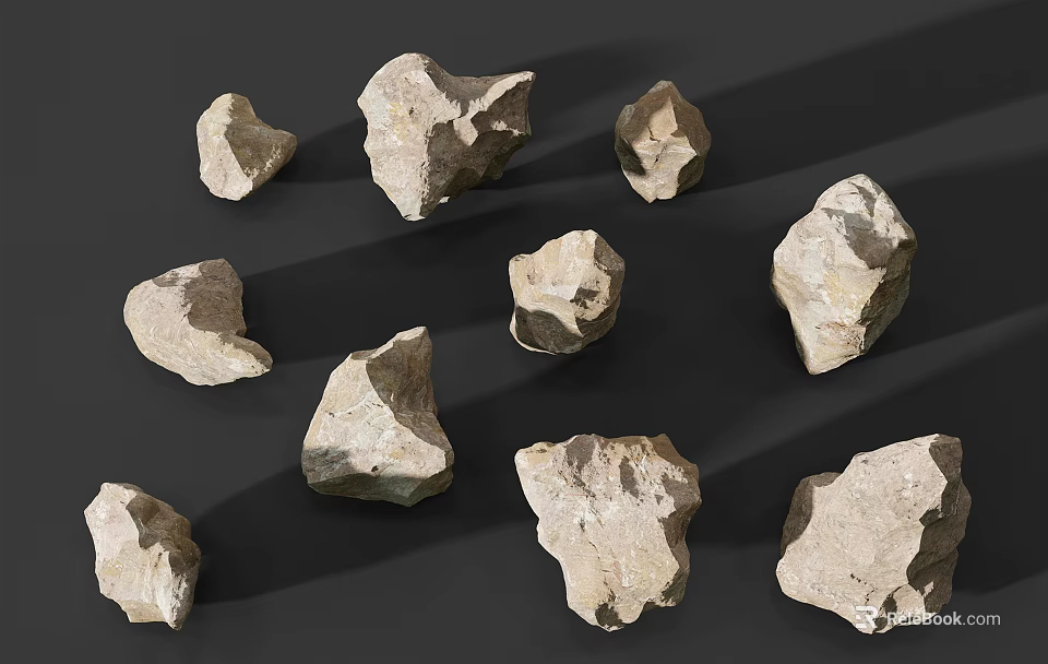 Natural Stone And Wood Materials For Interior Design And Decor Use 3d model 