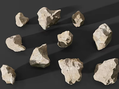Natural Stone And Wood Materials For Interior Design And Decor Use 3d model