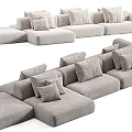 Light Gray Modular Sofa With Cushions Modern Design Multiple Angles 3d model