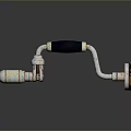 Old Metal Equipment With Black Handle And Rusty Connection Parts
