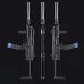 Modern Tactical Weapons Featuring Black Rifles With Barrel And Grip Components 3d model