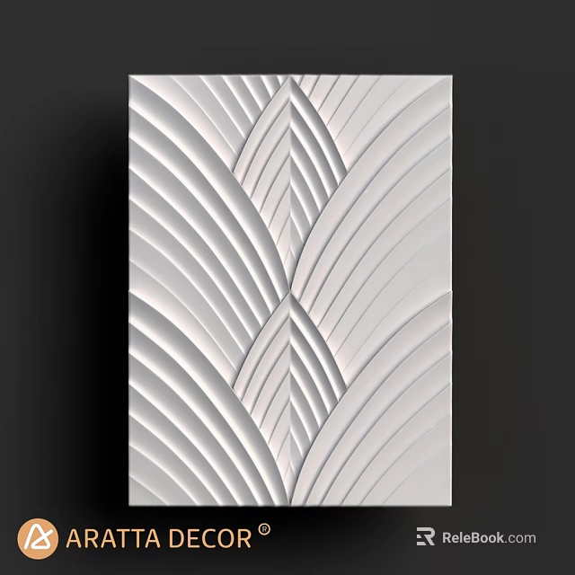 Modern Decorative Wall Panel With 3D Geometric Wave Patterns And Textured Surface 3d model 