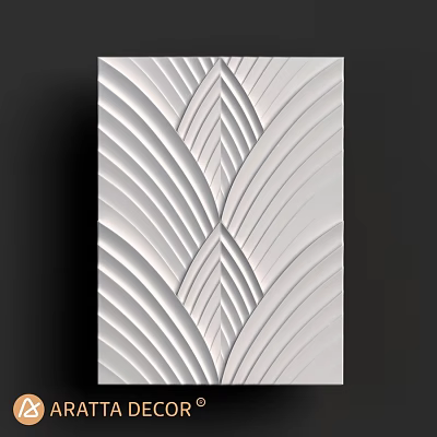 Modern Decorative Wall Panel With 3D Geometric Wave Patterns And Textured Surface 3d model