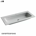 Modern White Rectangular Countertop Washbasin with Smooth Surface and Drain Hole