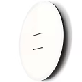 Modern Round White Wall Lamp With Wooden Frame And Two Black Light Bars