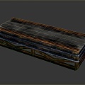 Wooden Coffin Cultural Relics Ancient Wooden Coffin Life Supplies 3d model