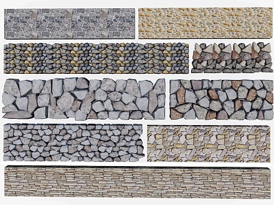 Mao Stone Wall Country Stone Wall Dry Ballast Stone Wall Stone Wall Dry Ballast Stone Wall Stone Block Retaining Wall 3d model