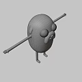 Yellow Cartoon Character With Big Eyes Open Arms And Simple Limbs