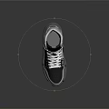 White Black And Blue High Top Sneakers With Stylish Patterns And Transparent Sole