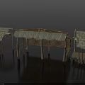 Traditional Thatched Hut Structures With Wooden Poles And Thatch Roof Designs