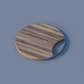 Round Wooden Cutting Board As Essential Kitchen Utensil With Wood Grain Surface And Semicircular Notch