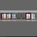 Modern Door And Window Showroom Display With Glass Panels And Cabinets