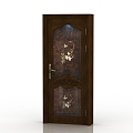 European-style interior door solid wood door 3d model