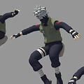 Animated Game and Movie Characters in Various Action Poses with Ninja Headbands