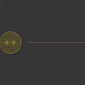 Concrete Round Sphere Component With Gray Walls And Illuminated Light Strips