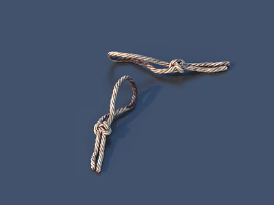 Decorative Twisted Knots With Shiny Metallic Finish Displayed On Dark Background 3d model