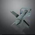 Light Blue Rocket Model For Space Exploration With Internal Structure And Components