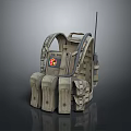 Military Style Tactical Backpack With Multiple Pockets Shoulder Straps And Antenna 3d model