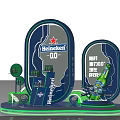Heineken 00 Promotional Display Stand With Beer Bottle And Brand Logo