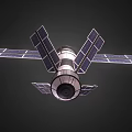 Satellite Featuring Extended Solar Panels And Central Module In Space Orbit