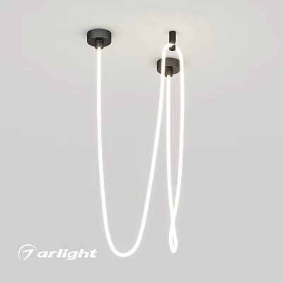 Modern Hanging Chandelier With White Cords And Black Base For Home Decor 3d model