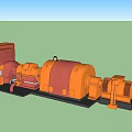Large Scale Red And Orange Industrial Machinery With Motor Pump And Control Panel