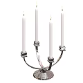 Elegant Candle Lamp With Four White Candles And Metal Stand Design