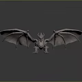 Detailed Fantasy Dragon Game Movie Character 3D Model With Sharp Wings And Scales