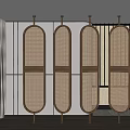 Silent Screen Rattan Partition Screen 3d model