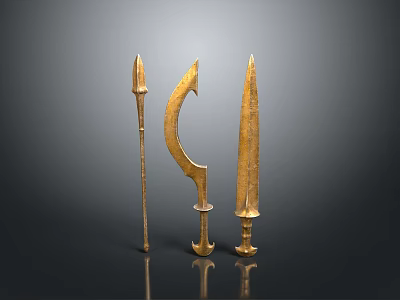 Cold weapons Sword Axe Hook Fork Spear Trident Melee Weapon Military 3d model