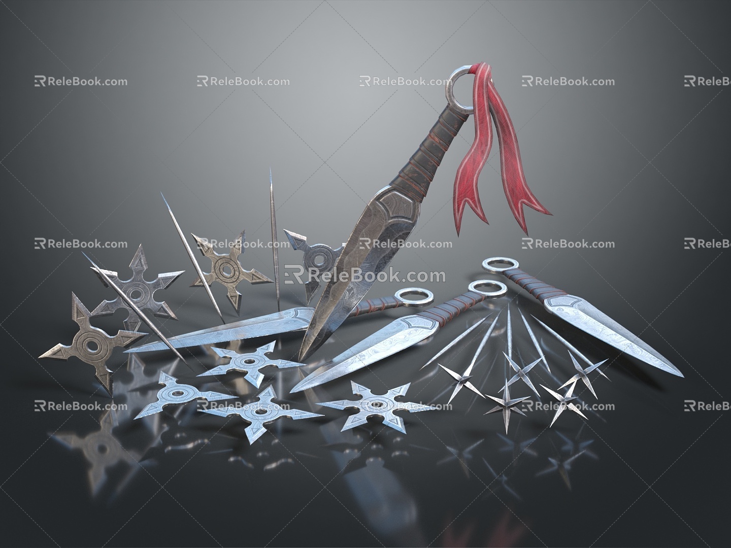 Hidden weapons darts ninja darts ninja weapons weapons ancient weapons cold weapons medieval items 3d model