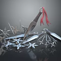 Hidden weapons darts ninja darts ninja weapons ancient weapons cold weapons medieval items 3d model