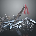 Hidden weapons darts ninja darts ninja weapons weapons ancient weapons cold weapons medieval items 3d model