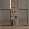 Modern Elevator With Stainless Steel Double Doors Floor Number Display And Control Panels 3d model