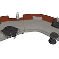 Modern Curved Sofa Multiplayer Sofa 3d model