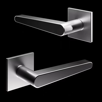 Modern Sleek Stainless Steel Door Handle with Contemporary Design and Smooth Finish 3d model