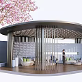 Modern Pavilion Exquisite Curved Pavilion Visiting 3d model