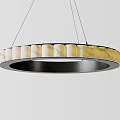 Modern Circular Chandeliers With Various Styles Wooden Elements And Double Layer Design 3d model