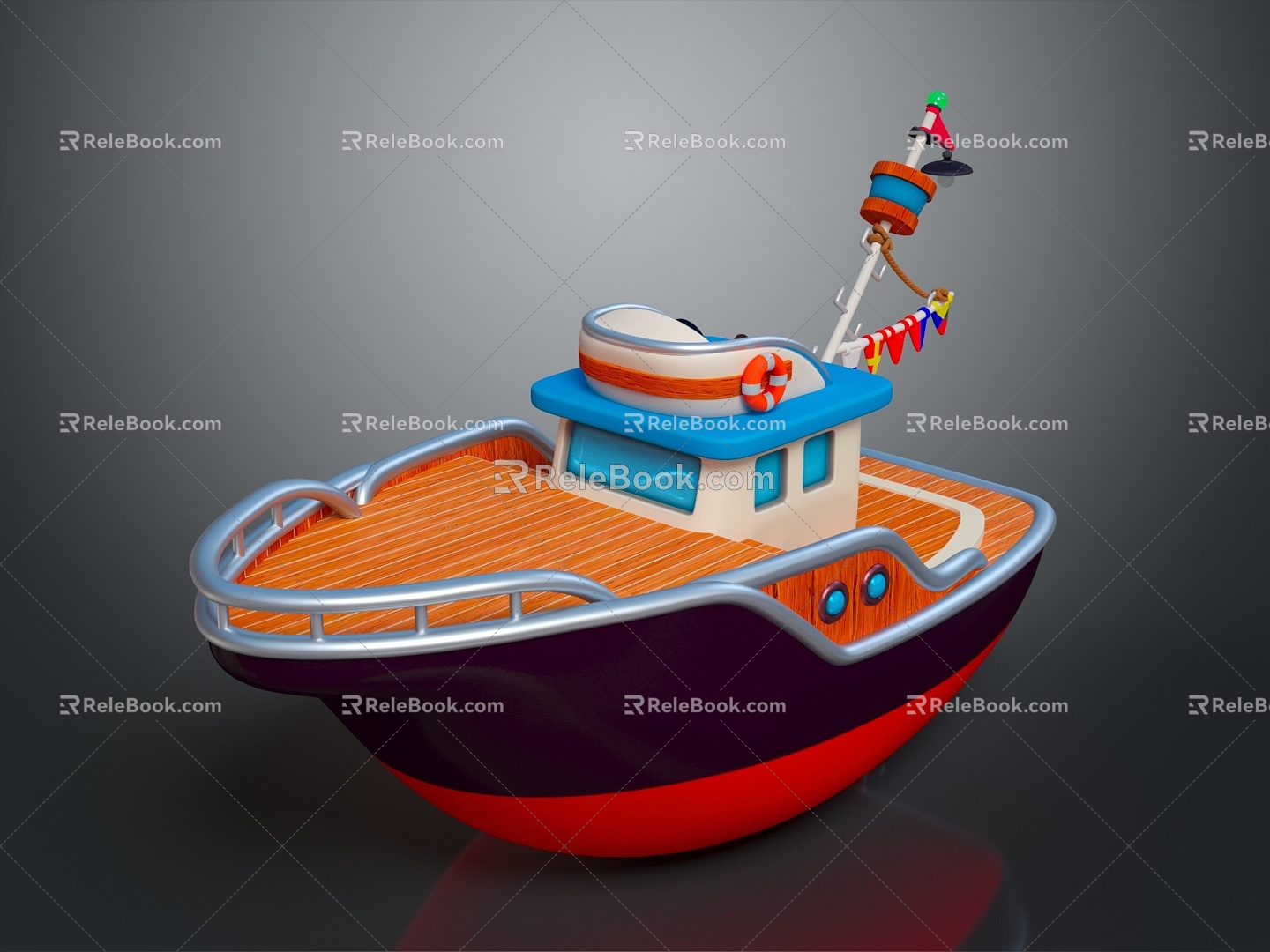 Modern Boat Small Boat Small Wooden Boat Fishing Boat Speedboat 3d model