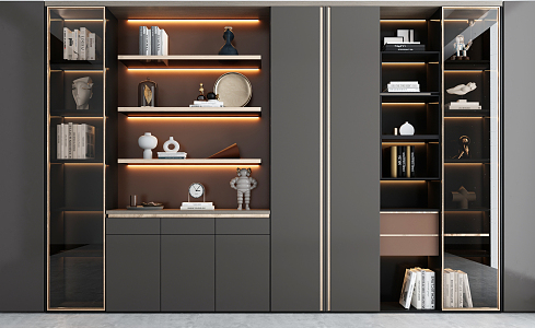 Light Luxury Bookcase 3d model