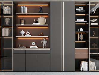 Light Luxury Bookcase 3d model