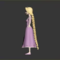 Woman In Purple Princess Dress With Crown Standing On Reflective Surface