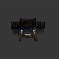 Old Vintage Blue Car With Open Hood And Doors Exposed Engine And Interior