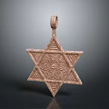 Copper Colored Star of David Pendant With Intricate Patterns For Daily Decorative Use