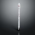 White SpaceX Rocket Model With Blue Logo And Detailed Design Features 3d model