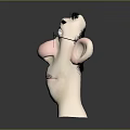 Cartoon Man Head Model With Glasses Big Ears Big Nose And Mustache