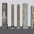 Different Styles of Decorative Columns with Marble and Metal Accents