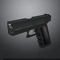 Sleek Modern Black Pistol With Textured Grip Red Accent And Tactical Design