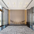 Modern Luxury Real Estate Sales Office Lobby With Marble Decorations And Residential Project Sand Table